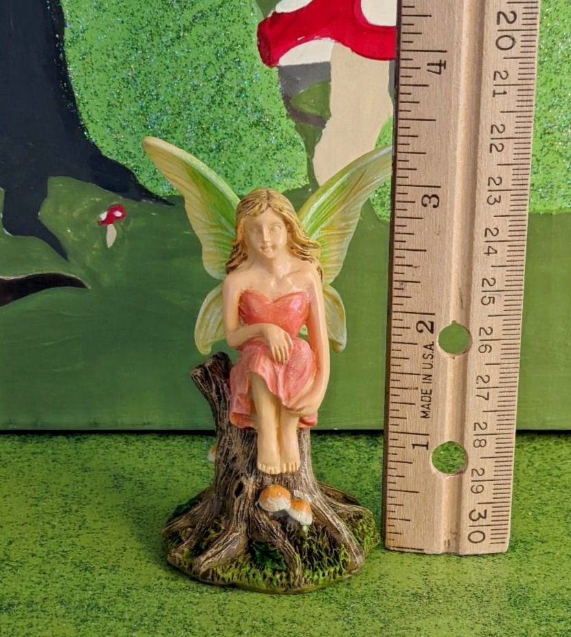 Thumbnail: Miniature Reflective Fairy on Log Fairy Garden Gnome Garden