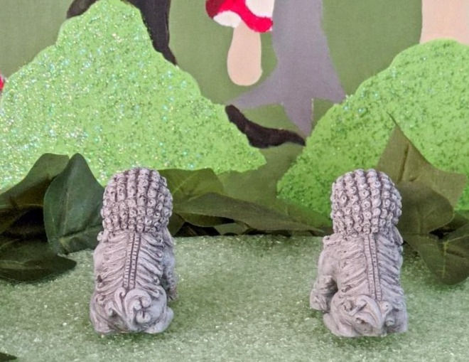 Thumbnail: The Fiddlehead Fairy Garden Miniature Foo Dog Stakes Set of 2