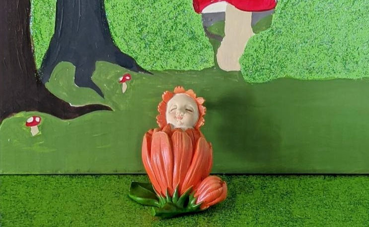 Thumbnail: Fiddlehead Fairy Garden Miniature Calendola Flower Bud Baby - October
