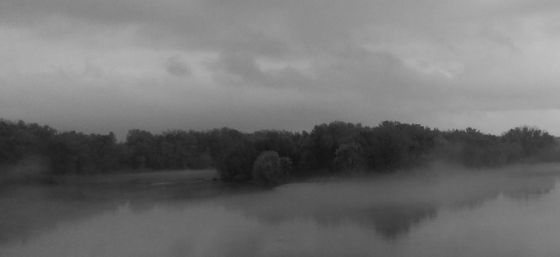 B/W Misty River
