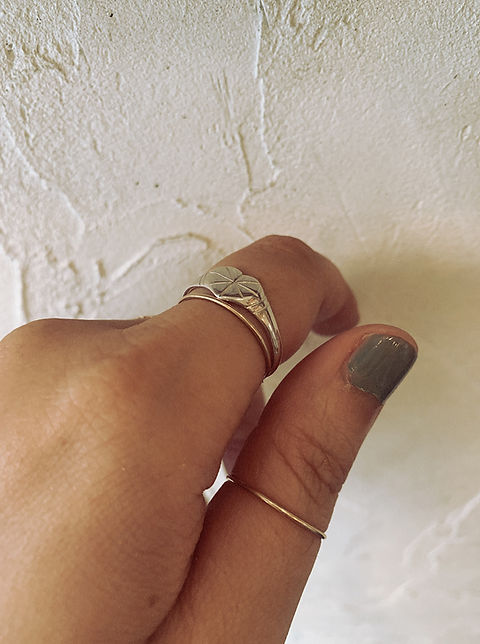 frank and easy k10×sv heart ring 13号 sv mini heart signet ring | frank and easy