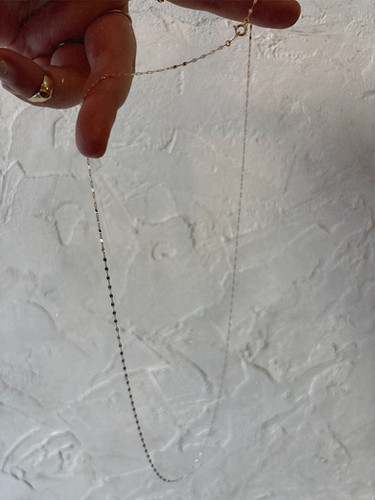 K10 gold delicate long chain necklace | frank and easy
