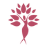 Logo of "nourish to flourish naturopathy" featuring a stylised human figure with leaf elements.