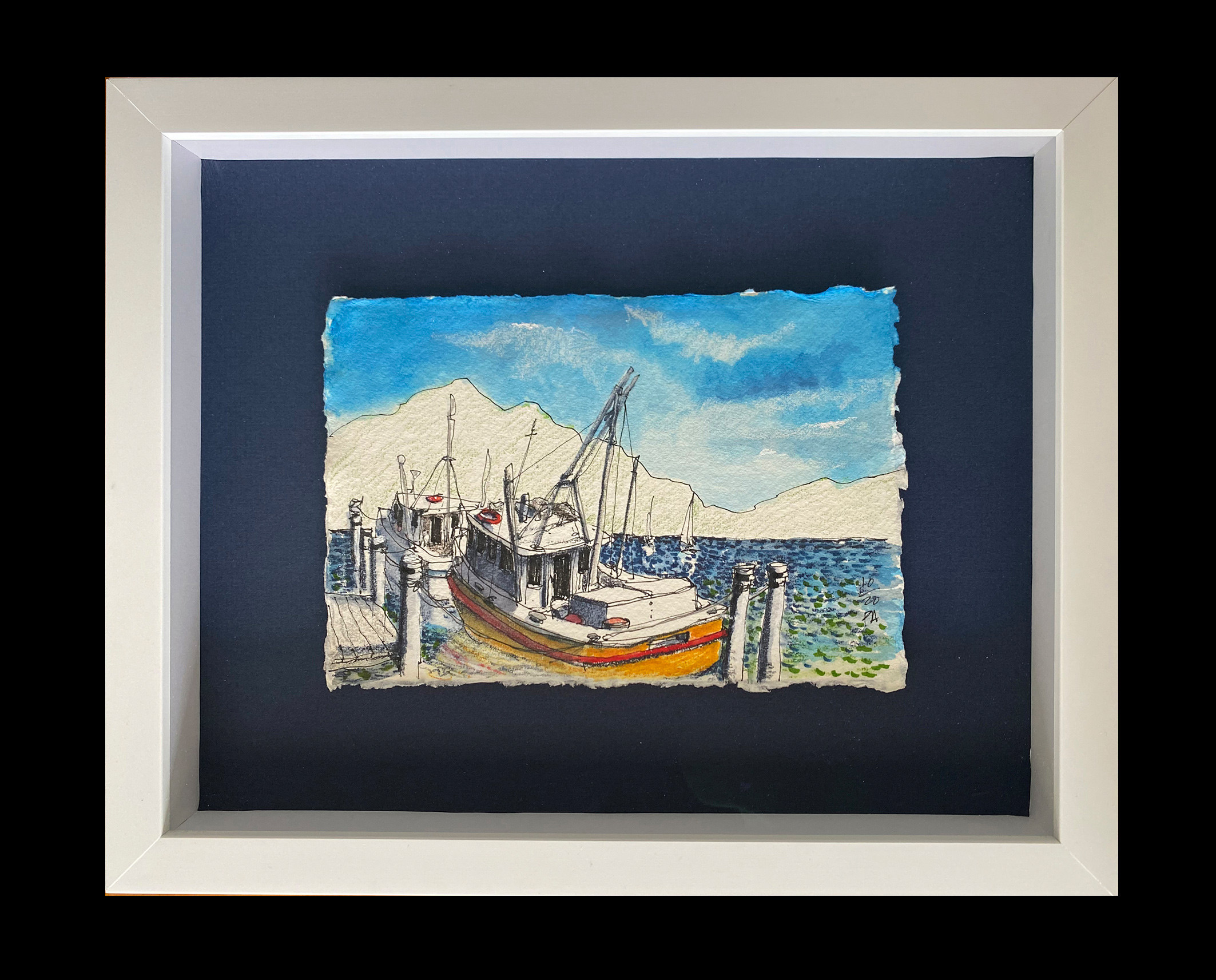 Wagstaffe fishing fleet, Fishermans Bay Wagstaffe - framed