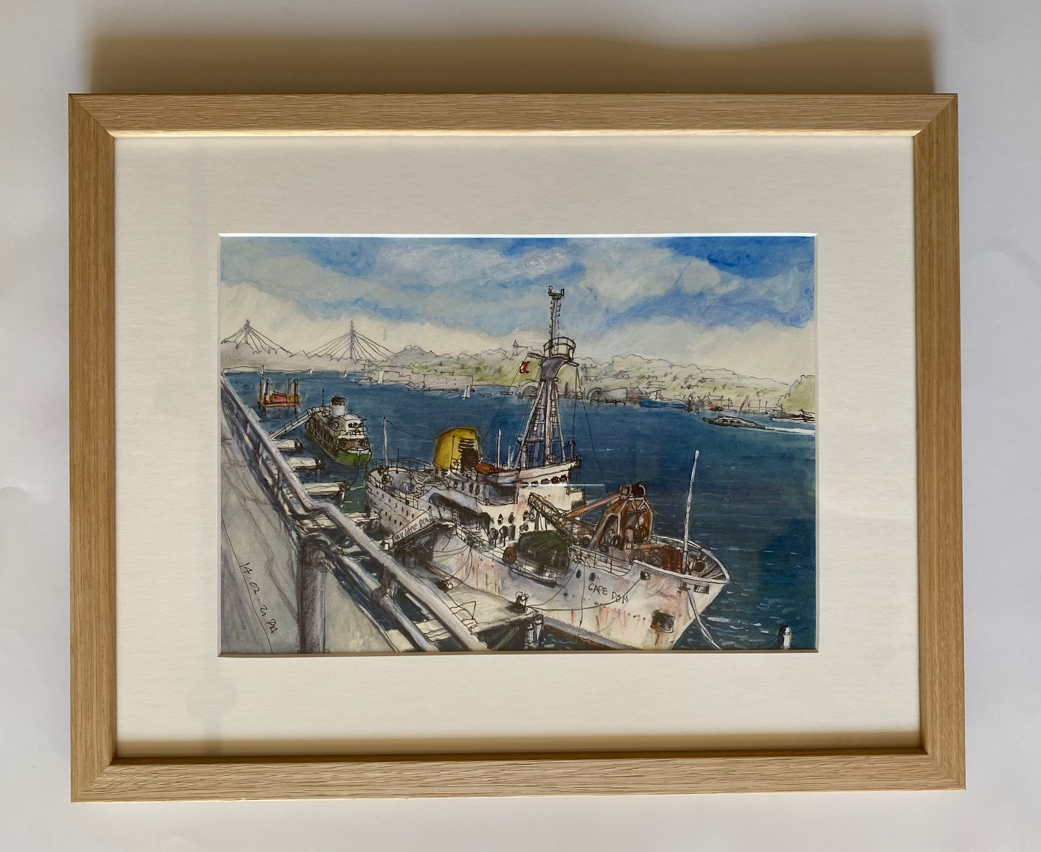 MV Cape Don moored at the Coal Loader - framed artwork