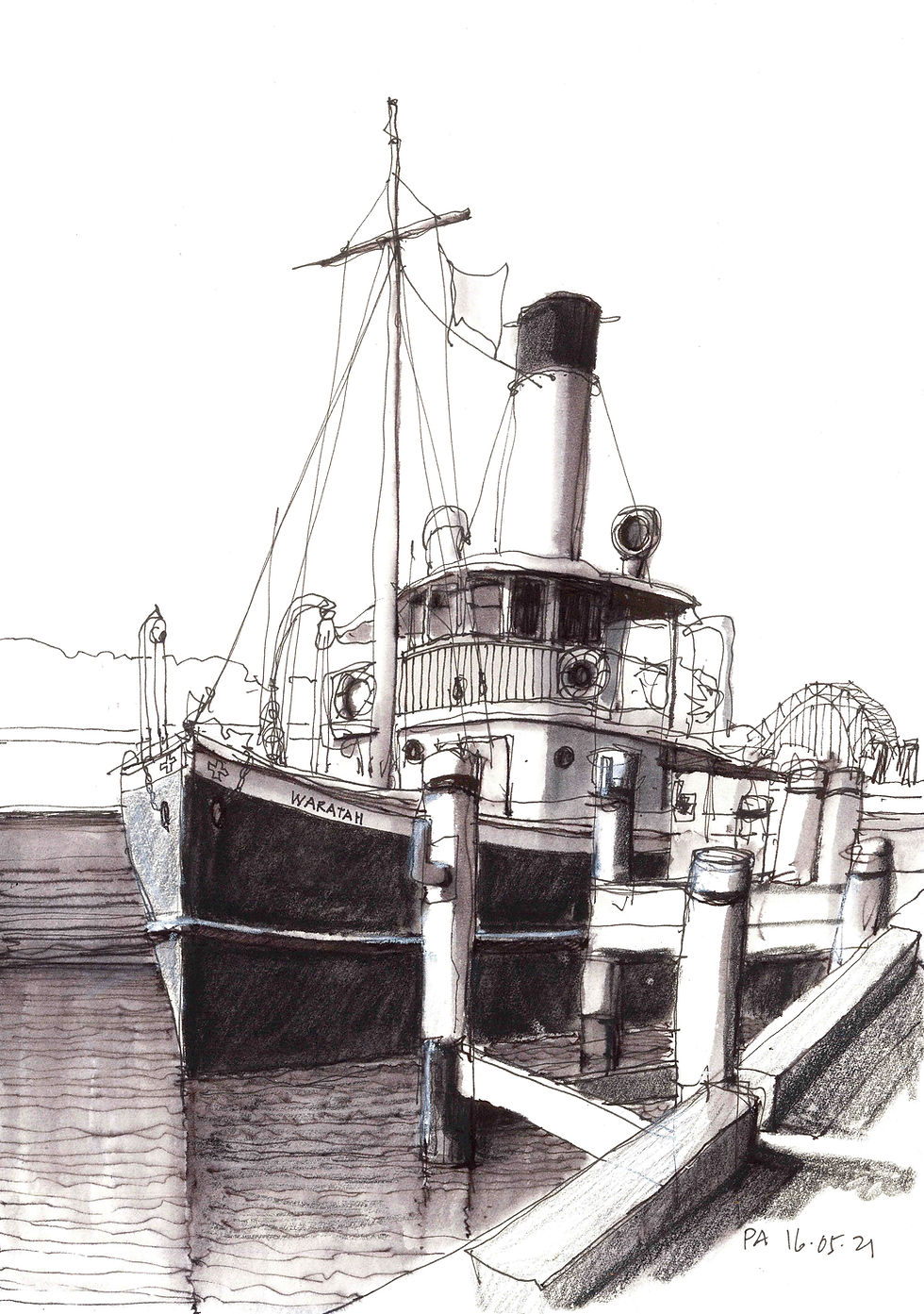 The Waratah tug boat moored at Pyrmont Bay