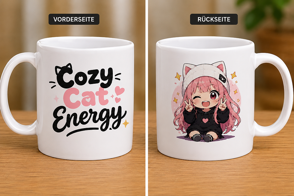 Miniaturbild: Motivtasse Chibi & Spruch Edition