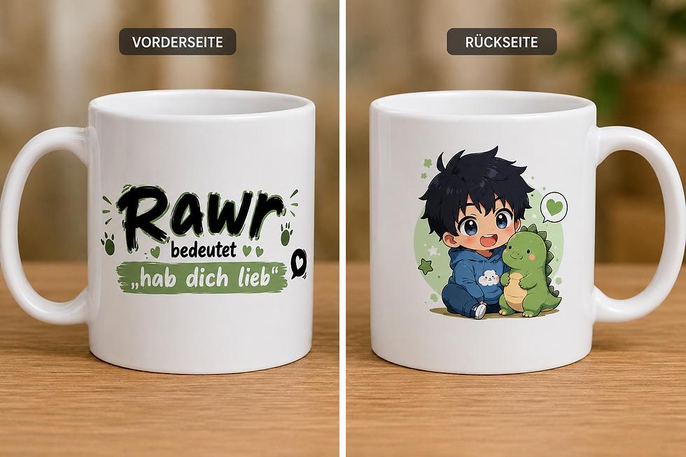 Miniaturbild: Motivtasse Chibi & Spruch Edition