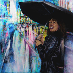 "Debbie Cain In The Rain NYC"