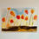 Thumbnail: 4x6 original blank art card featuring swaying orange tulips and a blue sky with white soft clouds