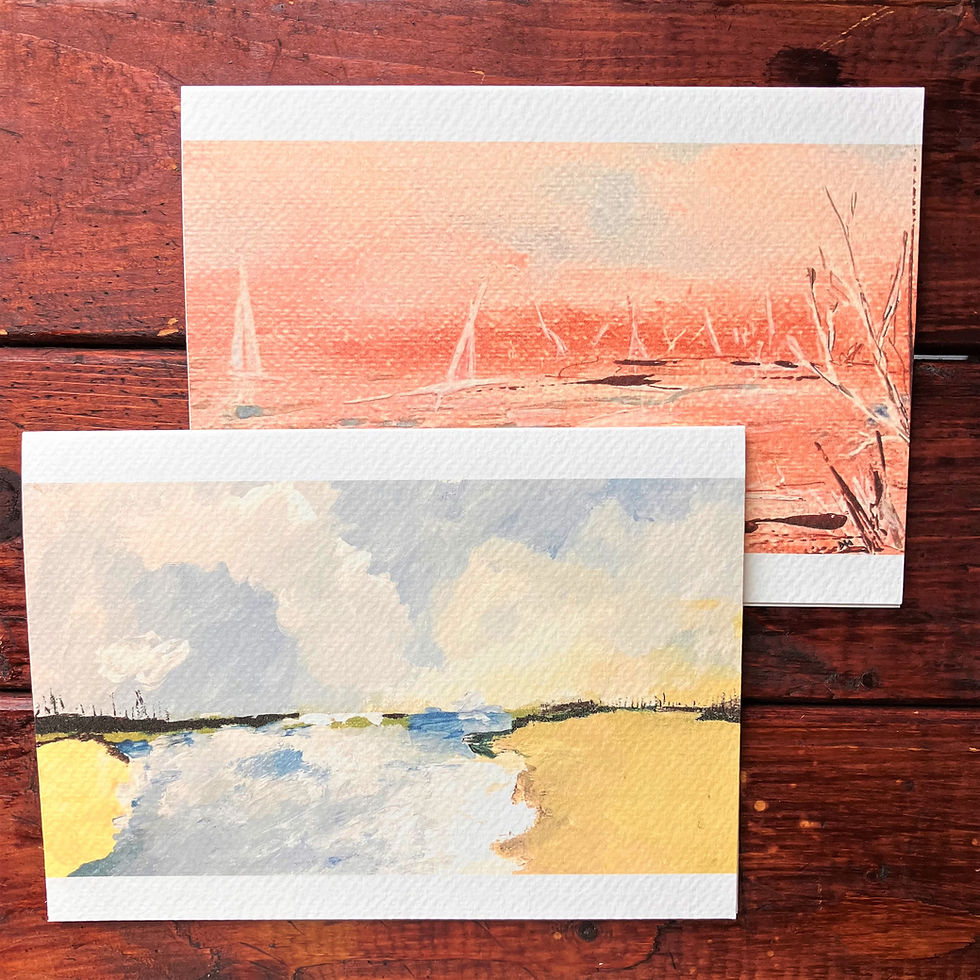 2, 5x7 blank cards cards featuring water and landscape