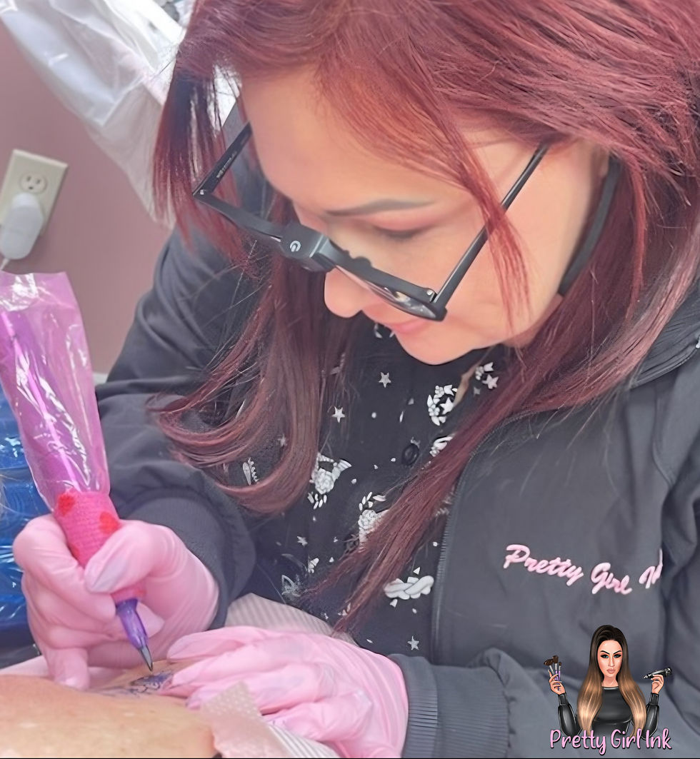 High angle view of a discreet consultation area in a piercing studio