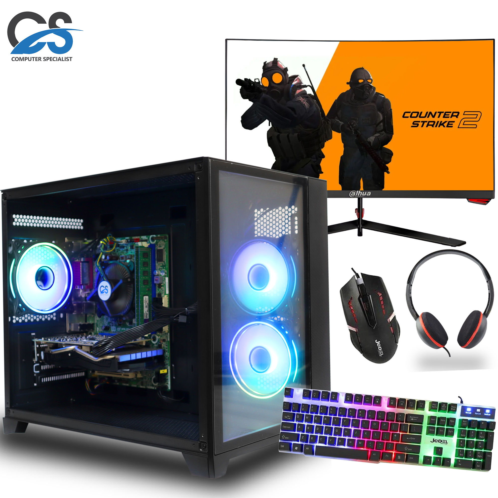 Akira Black Gaming PC - Intel Core i7 10-700F 16GB NVIDIA GEFORCE RTX 3050 6GB