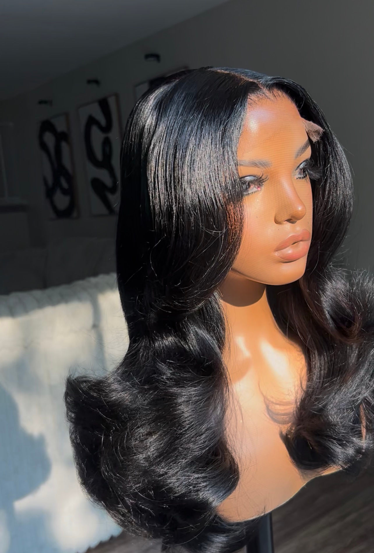 JET BLACK CLOSURE WIG 