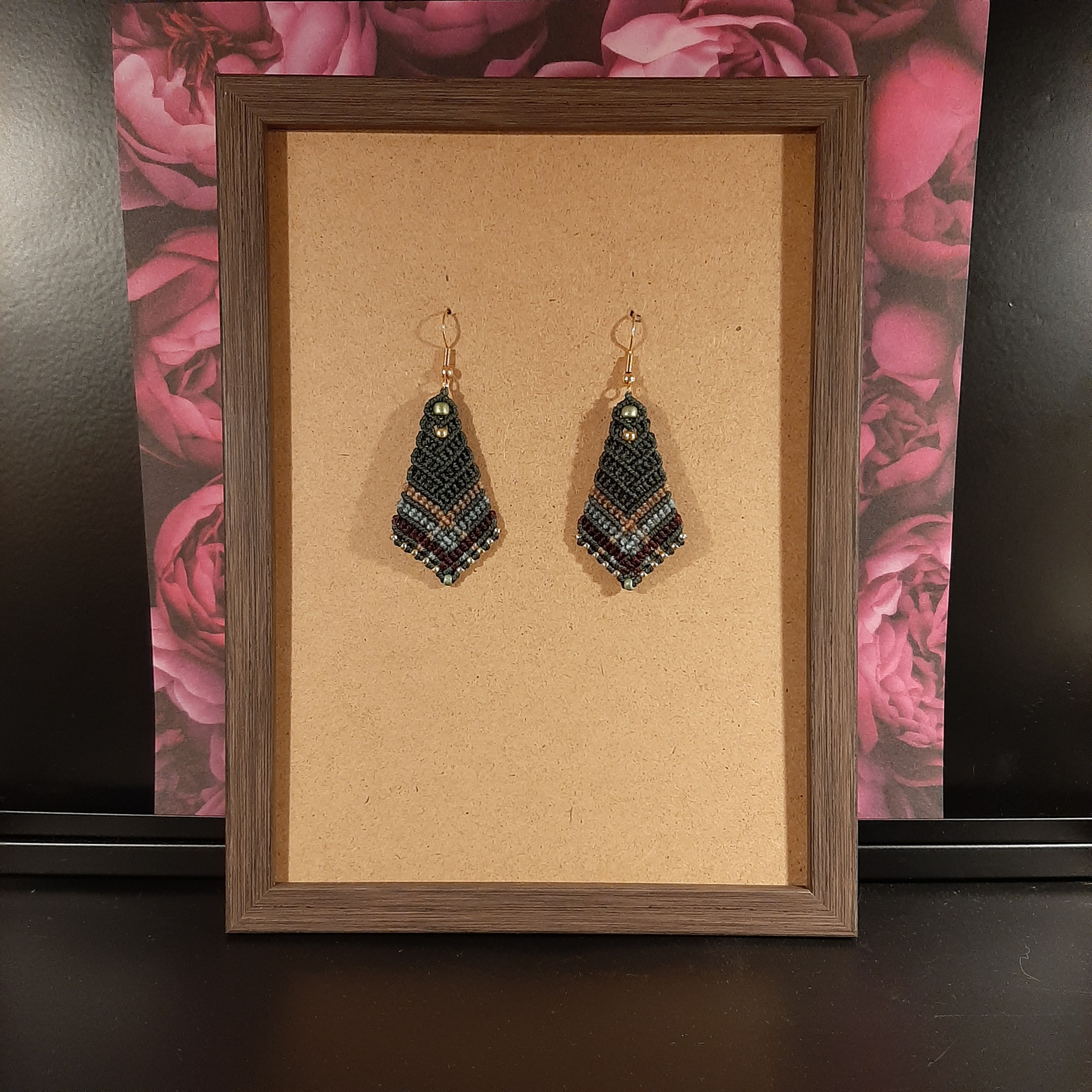 Boucles d'oreilles Ayla en micro-macramé