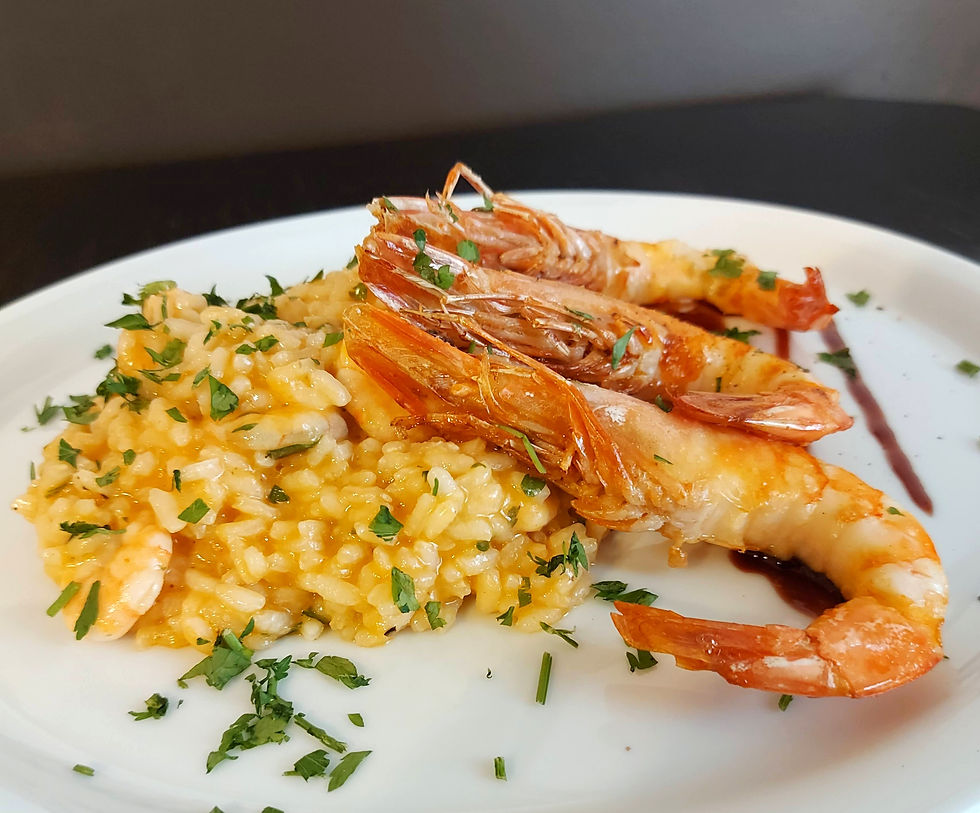 Gamberoni al Forno col suo Risotto - R$140