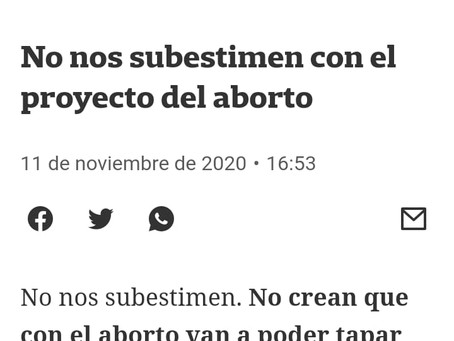No nos subestimen con el proyecto del aborto