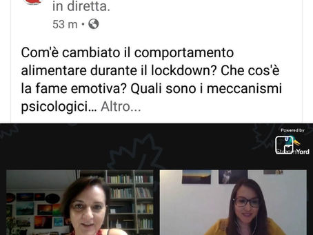 Webinar "Psicologia del Comportamento Alimentare in Pandemia" - collaborazione con Assoutenti E.R.