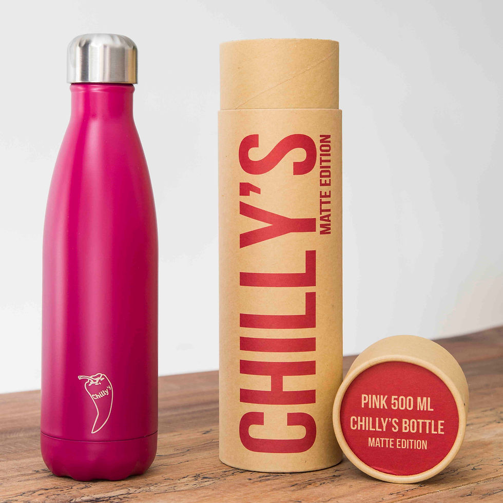 Chilly's water bottle including packaging.