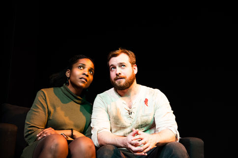 Production photos  of Tristan S-G (Tristan Schaffer-Goldman) acting on stage at New York Theater Festival