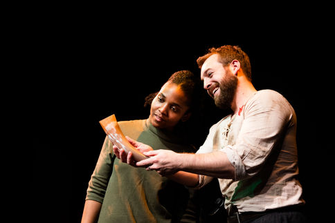 Production photos  of Tristan S-G (Tristan Schaffer-Goldman) acting on stage at New York Theater Festival