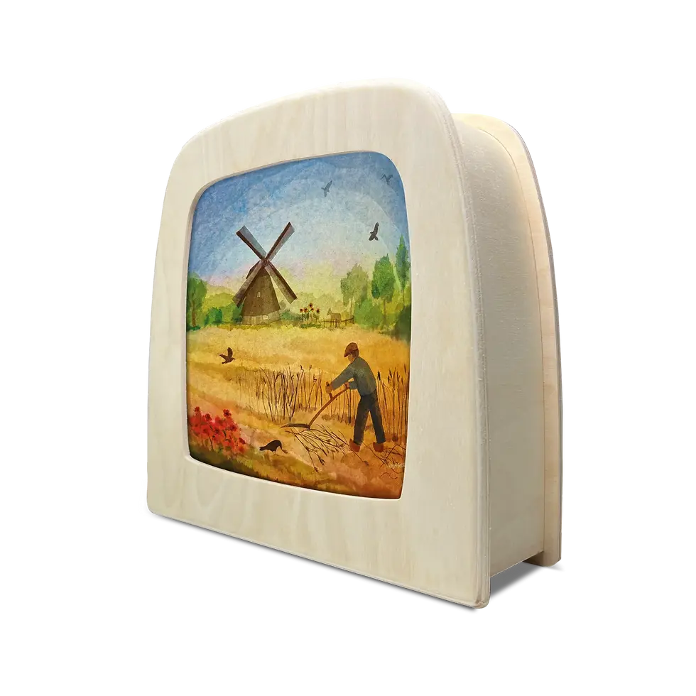 Toverlux Silhouette - Vogel Geluk - Windmill. Waldorf inspired illustrations. Storytelling. Seasonal display