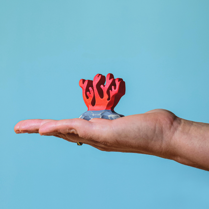 Thumbnail: Bumbu Toys Wooden Red Coral. Handcrafted Waldorf inspired small world toys. Imaginative play and storytelling