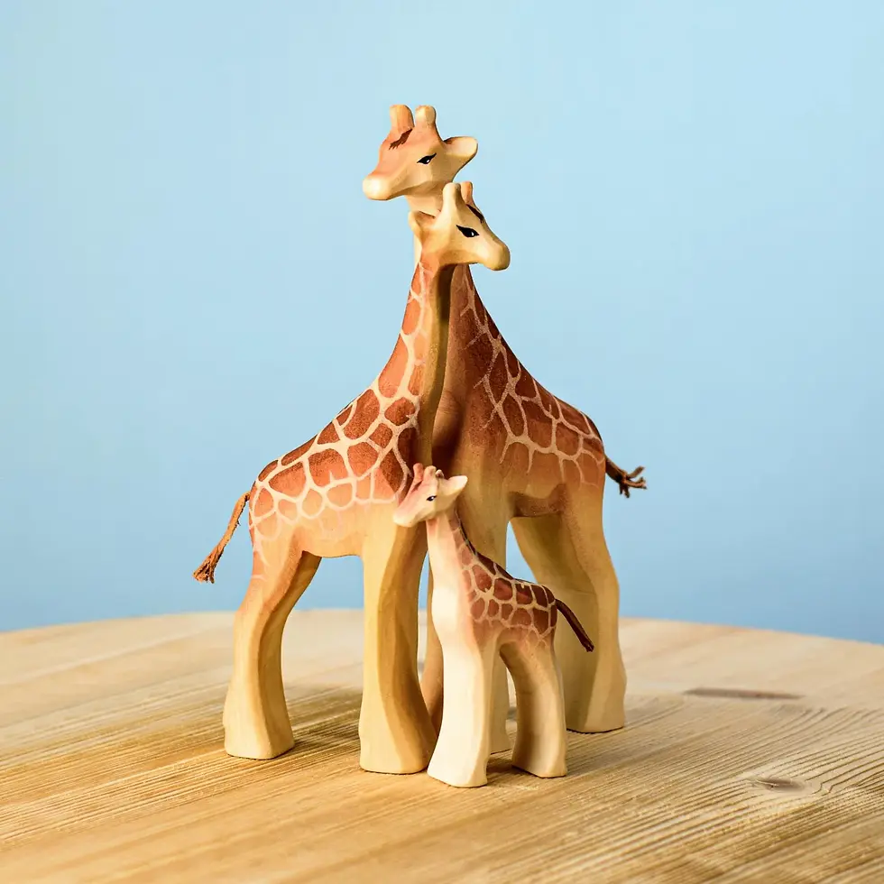 Thumbnail: Bumbu Toys Wooden Giraffe Calf. Handcrafted Waldorf inspired toys. Imaginative play and storytelling