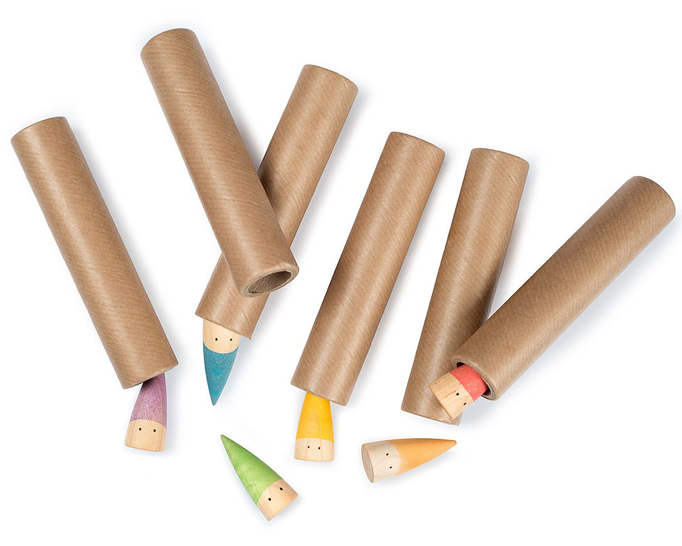 Grapat Baby Sticks Peg Doll Set. Handcrafted Waldorf inspired children's toys. Creative, imaginative, small world play