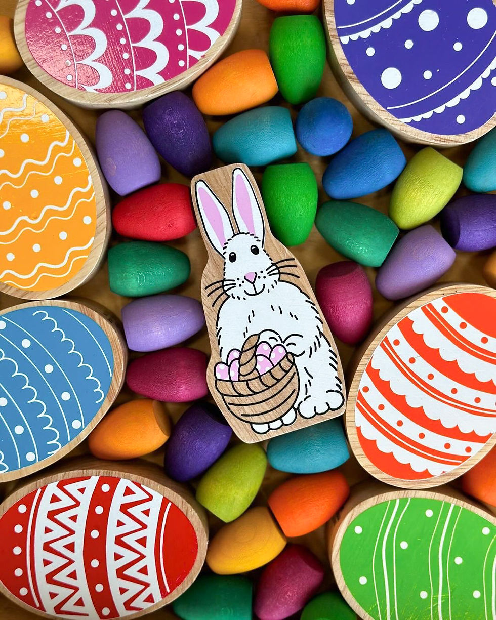 Thumbnail: Lanka Kade Natural White and Pink Easter Bunny