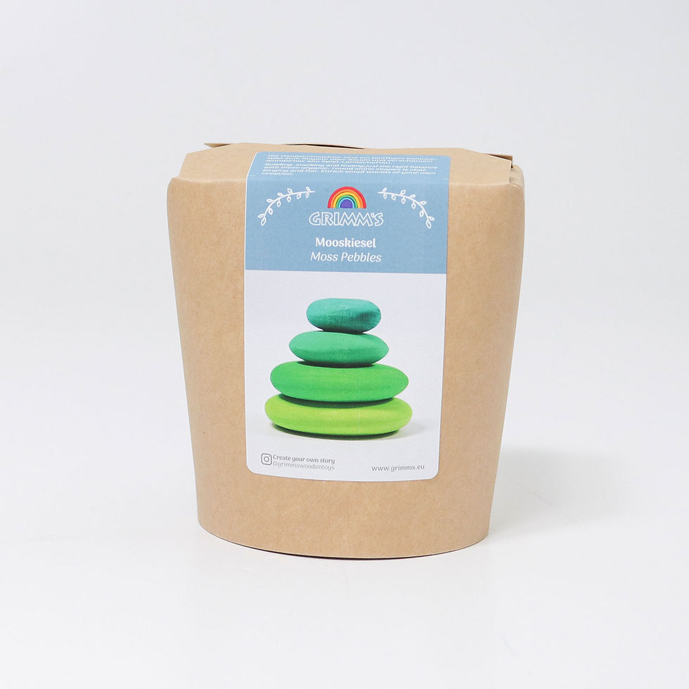 Thumbnail: Grimm's Moss Pebbles 10058. Handcrafted wooden children's toy. Creative play. Stacking toy. Open Ended Play. 1 year +