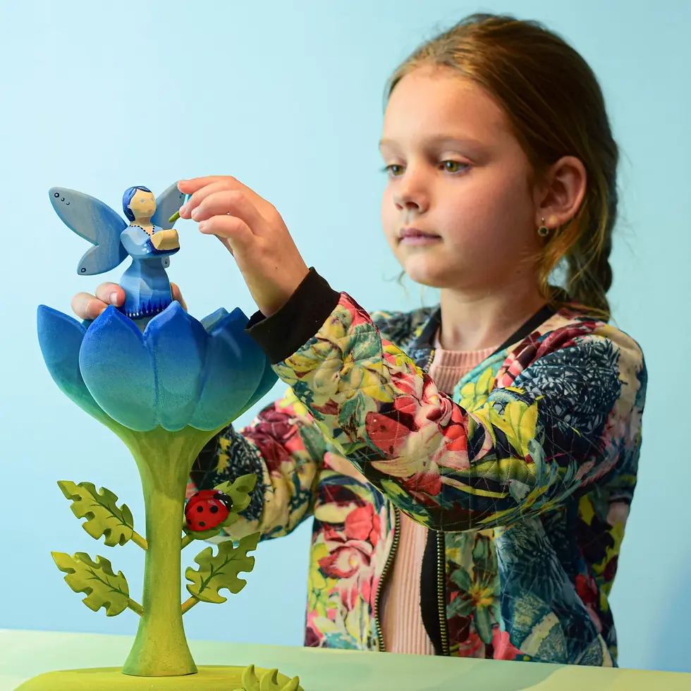 Thumbnail: Bumbu Toys Large Blue Flower. Handcrafted Waldorf inspired small world toys. Imaginative play and storytelling