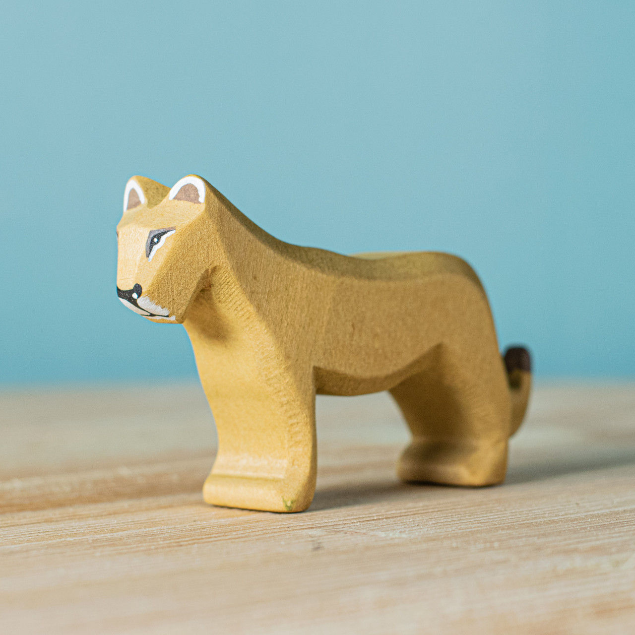 Bumbu Toys Wooden Female Lion. Handcrafted Waldorf inspired toys. Imaginative play and storytelling