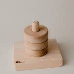Thumbnail: QToys Wooden Montessori Vertical Ring Stacker. Natural baby toys. Development through play. Baby gift idea.