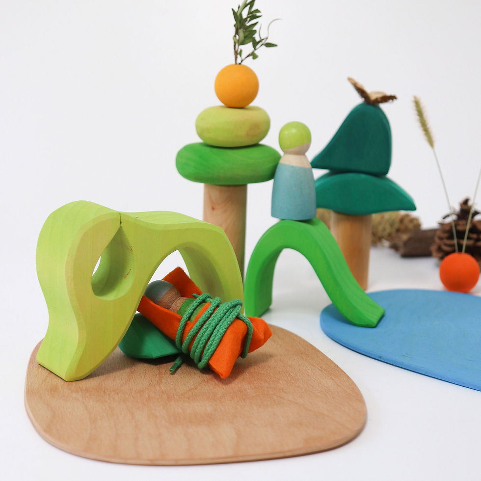 Thumbnail: Grimms Small World Play in the woods. Handcrafted children's toy. Imaginative Play. Open ended play set. Small world play