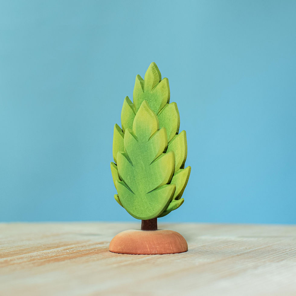 Thumbnail: Bumbu Toys Wooden Small Thuja Tree. Handcrafted Waldorf inspired small world toys. Imaginative play and storytelling