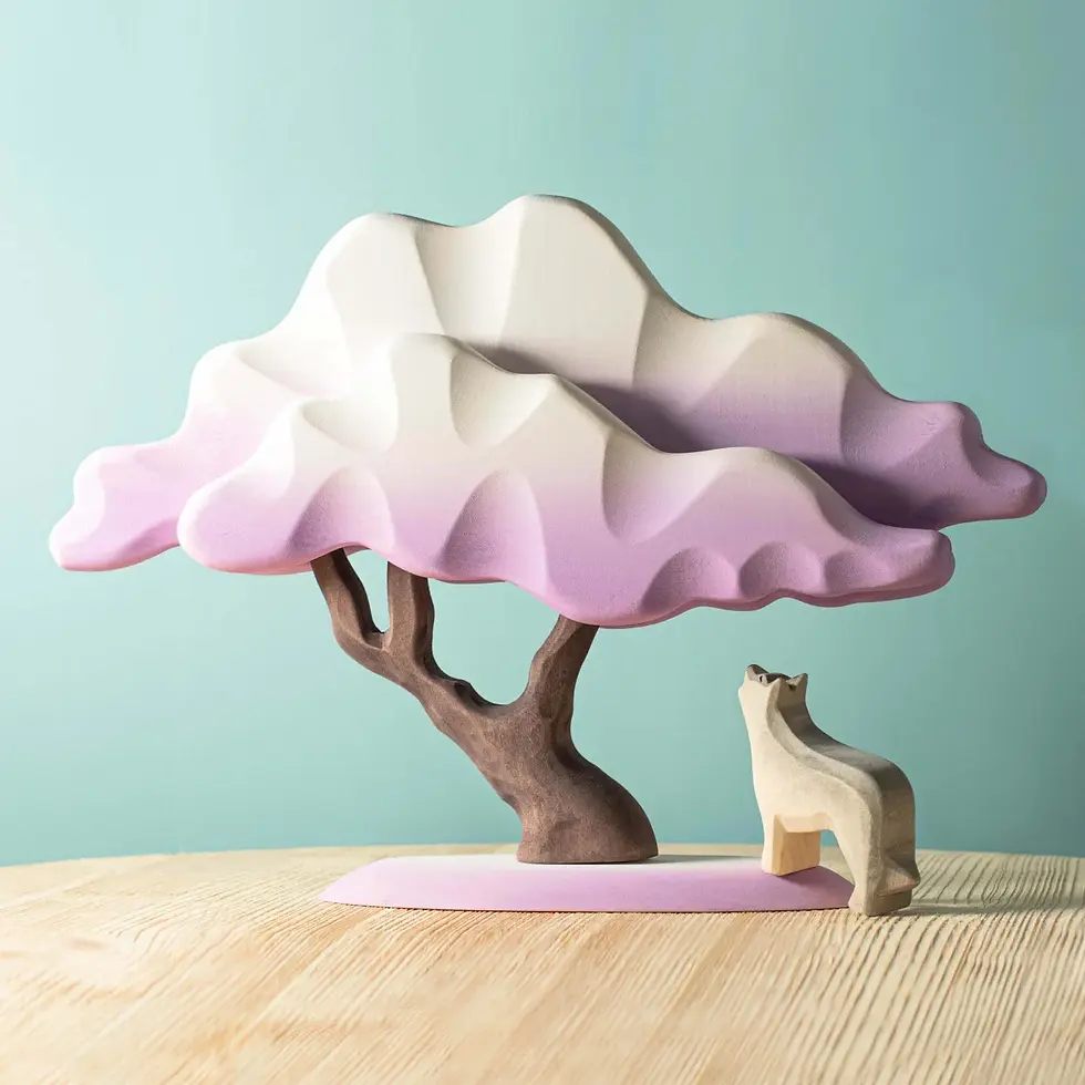 Bumbu Toys Wooden Lilac Winter Maple Tree. Waldorf inspired small world toys for open ended imaginative play and storytelling