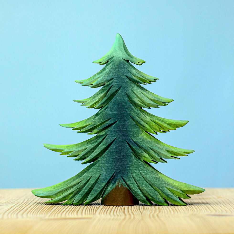 Thumbnail: Bumbu Toys Wooden Large Fir Tree. Handcrafted Waldorf inspired small world toys. Imaginative play and storytelling