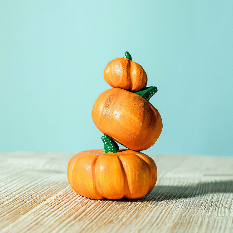 Bumbu Toys Wooden Pumpkins Stack. Waldorf inspired toys. Open ended imaginative play and storytelling