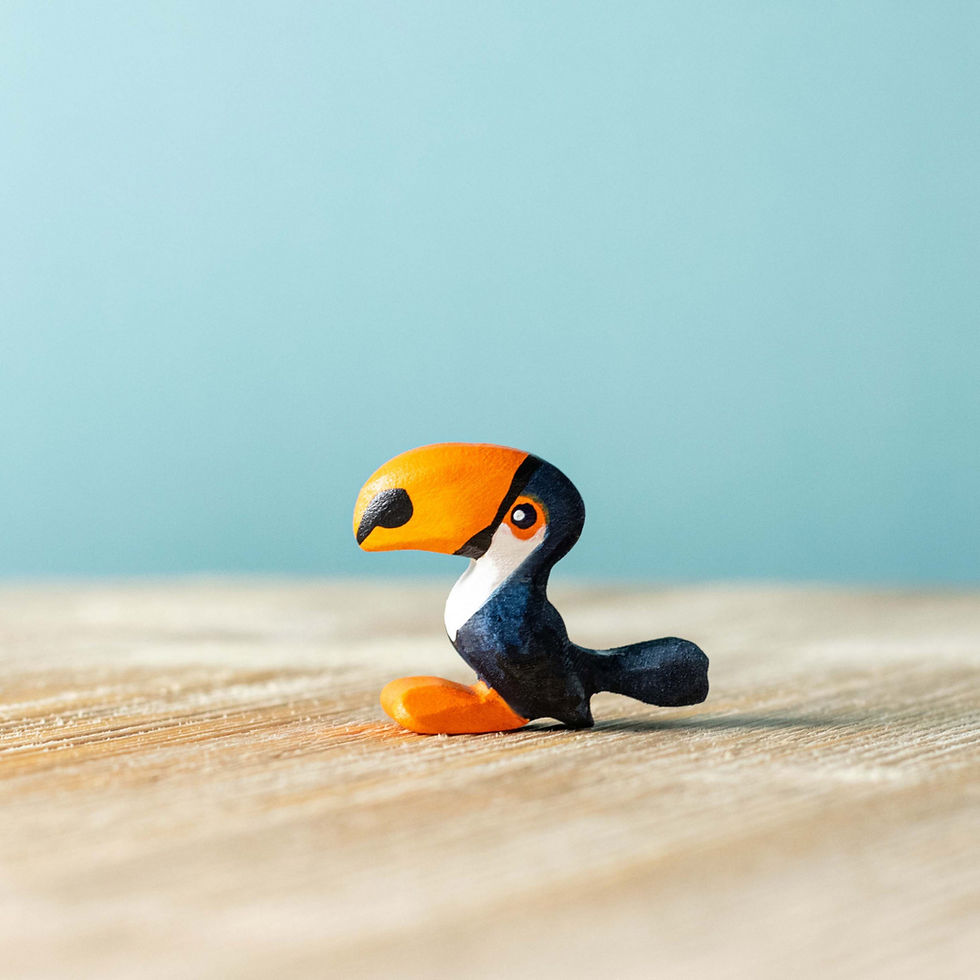 Thumbnail: Bumbu Toys Wooden Toucan Baby. Handcrafted Waldorf inspired toys. Imaginative play and storytelling
