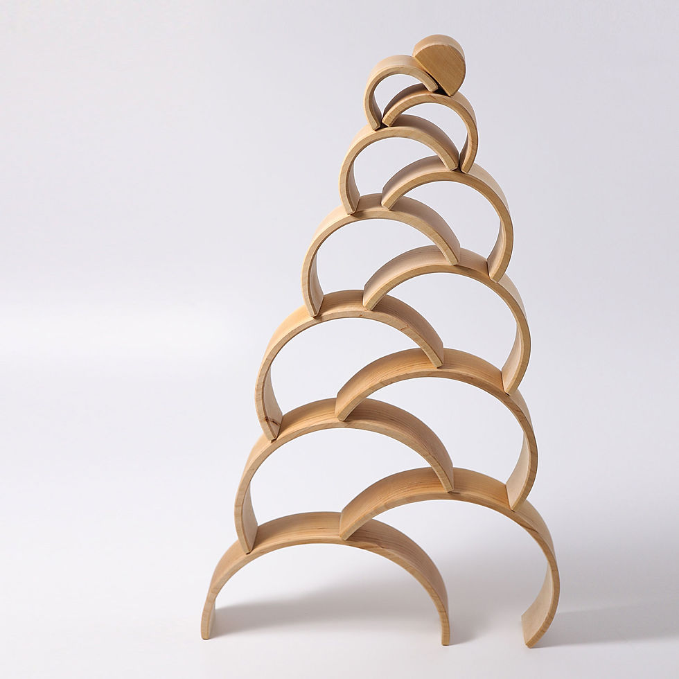 Thumbnail: Grimm's Large Natural Rainbow. Handcrafted children's toy. Creative play. Stacking toy. Open Ended Play.  Suitable from birth