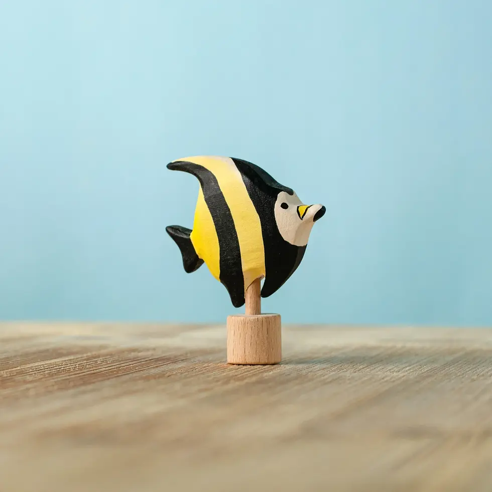 Bumbu Toys Moorish Idol Fish Celebration Ring Figure. Handcrafted Waldorf small world toys and seasonal nature displays.