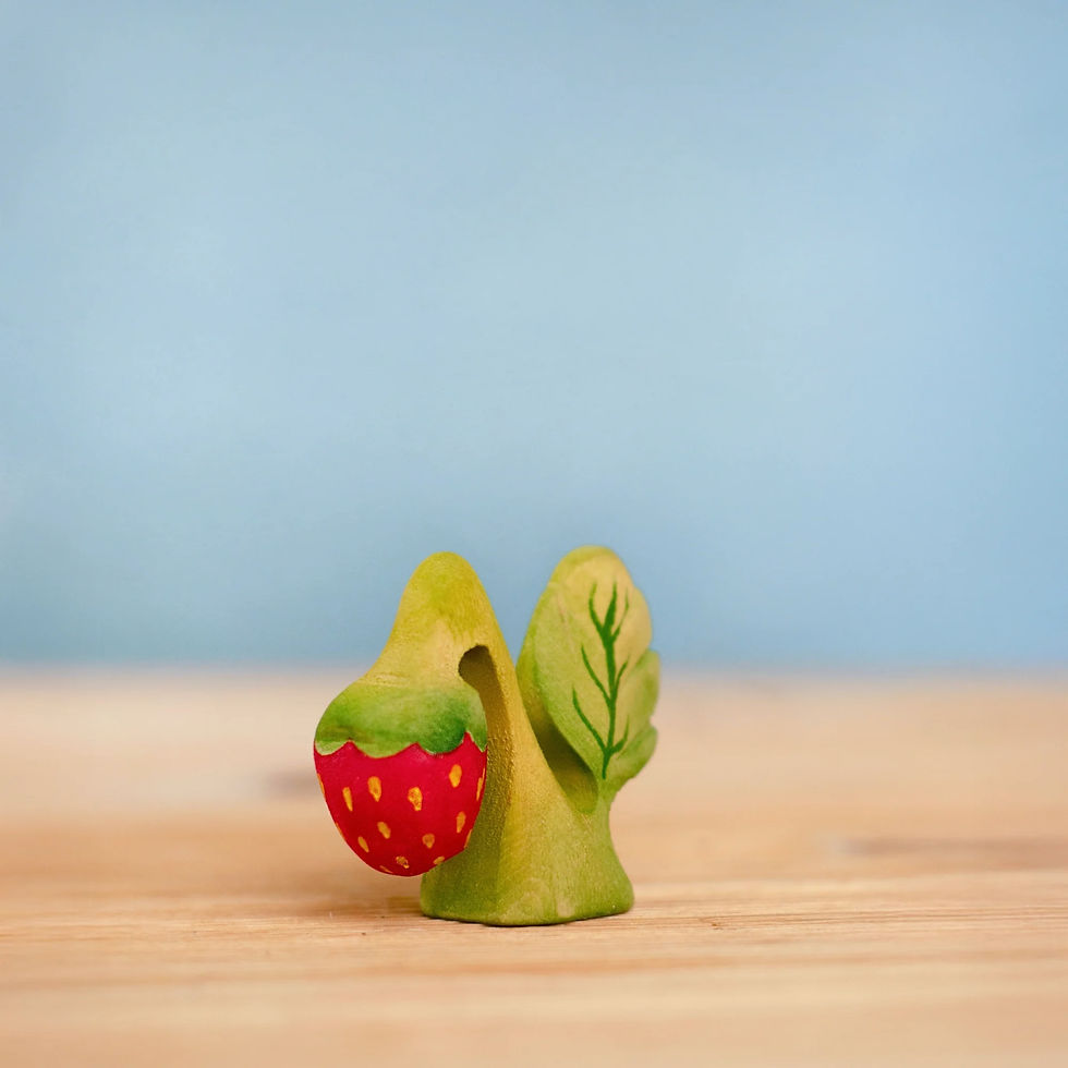 Bumbu Toys Wooden Strawberry Plant. Handcrafted Waldorf inspired toys. Imaginative play and storytelling