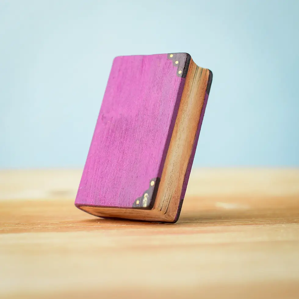 Bumbu Toys Wooden Large Book. Handcrafted Waldorf inspired small world toy. Imaginative play and storytelling. Halloween play