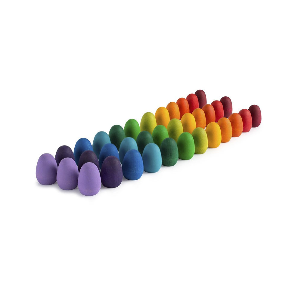 Grapat Wooden Mandala Rainbow Eggs. Handcrafted children's toys. Creative, Imaginative play. Loose Parts Play. 3 years +