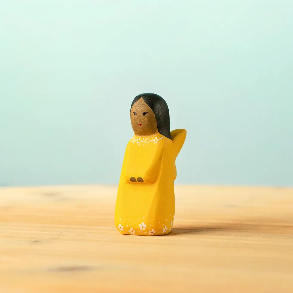 Bumbu Toys Golden Fairy. Handcrafted Waldorf inspired small world toys. Imaginative play and storytelling