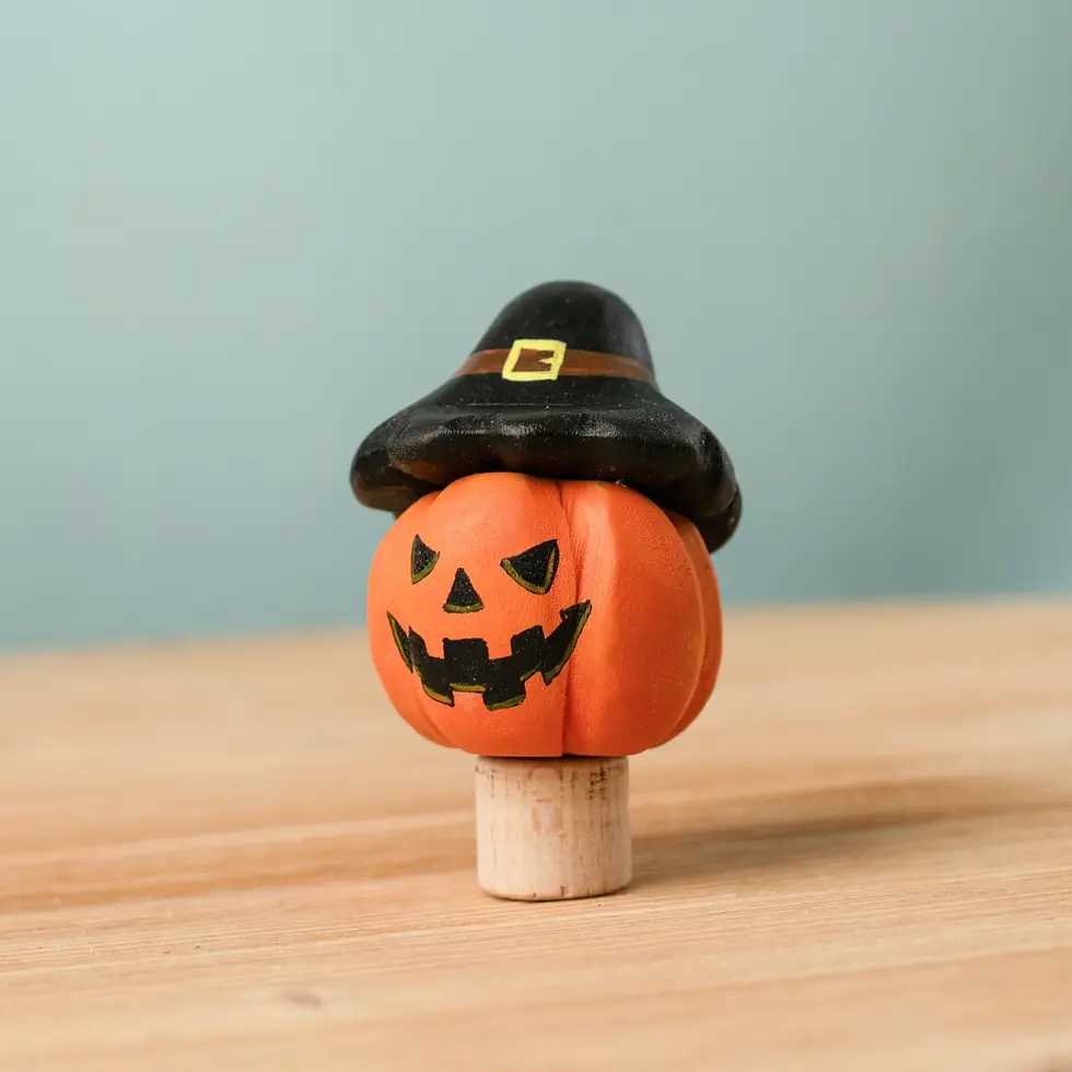 Thumbnail: Bumbu Toys Magic Pumpkin Celebration Ring Figure. Handcrafted Waldorf small world toys and seasonal displays.