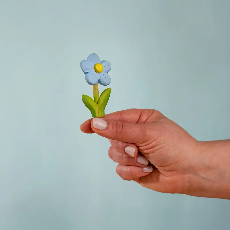 Thumbnail: Bumbu Toys Forget Me Not Celebration Ring Figure. Handcrafted Waldorf small world toys and seasonal nature displays.