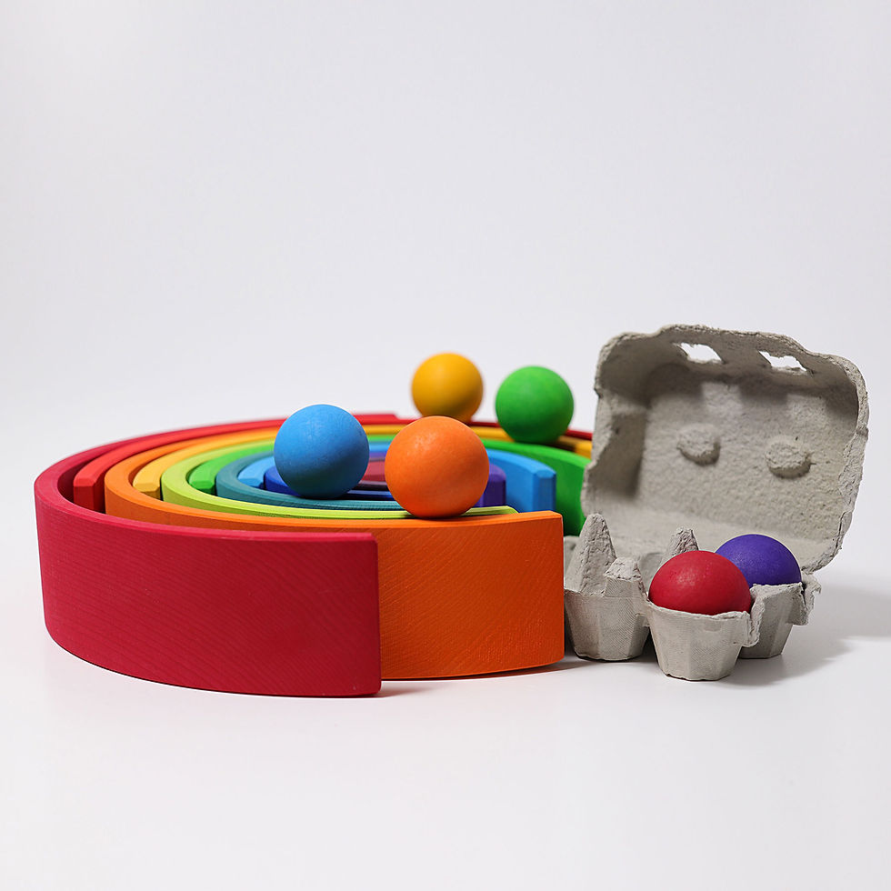 Thumbnail: Grimms Rainbow Balls. Handcrafted children's toys. Creative, Imaginative play. Open Ended Play. 1 years +