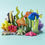 Thumbnail: Bumbu Toys Wooden Large Seaweed and colourful sea creatures in an underwater small world setup.